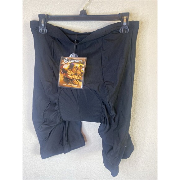 New Canari Athletic Tempo Cycle Bike Cycling Shorts Men's Black Flat  L - Picture 3 of 7